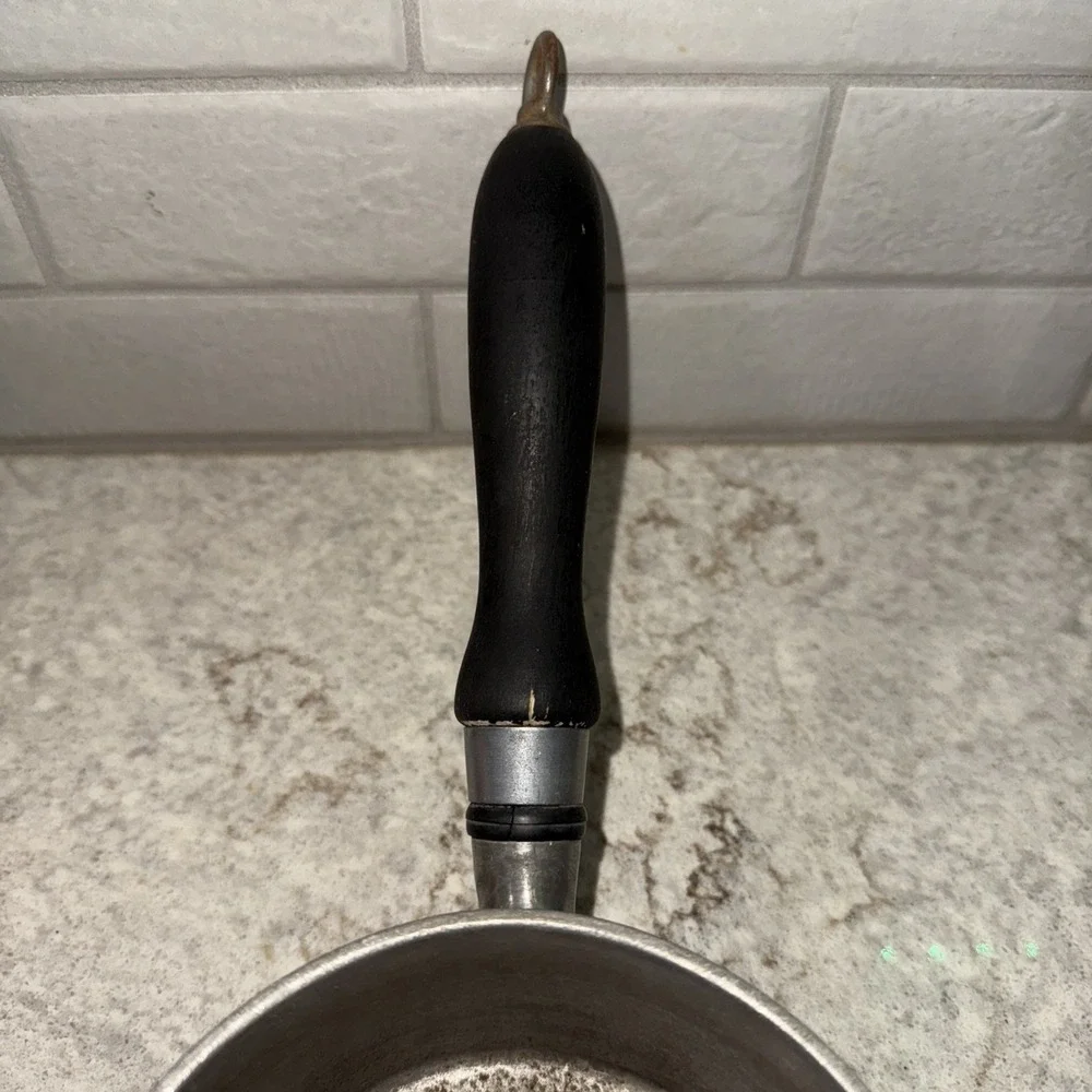 Vintage WEAR-EVER Aluminum Tacuco No. 701  Pot Sauce Pan Lid Long Wood Handle